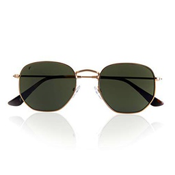 Foreyever Hexagon Gafas, Oro, 51 Unisex Adulto