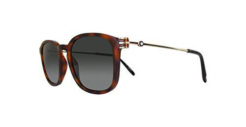 Montblanc Mont Blanc MB698S-52J-52 Gafas de Sol, Marrón (Dark Havana/Roviex)