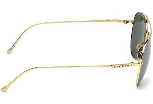 Montblanc MB657S 32Q 61 Monturas de Gafas, Dorado (OroVerde Specchiato)