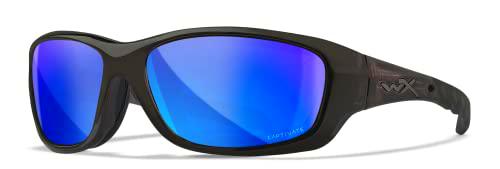 Wiley X CCGRA19 Sunglasses, Negro/Azul, M-L Unisex Adulto