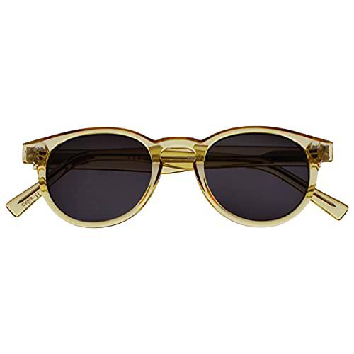 Opulize Rox Súper Elegante Transparentee Oro Mujeres Lectores De Sol Gafas De Lectura UV400 Bisagras De Metal Redondo S89-9 +1,50