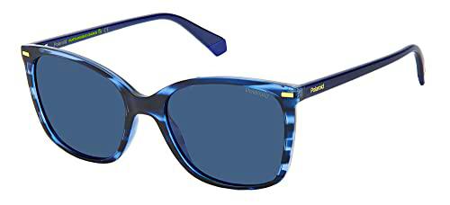 Polaroid PLD 4108/s Sunglasses, JBW/C3 Blue Havana, 55 Womens