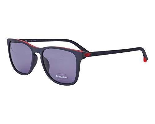 Police LAPIS Gafas, bacl matt - red matt, 55 Unisex Adulto