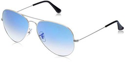 Ray-Ban Aviator Gafas de Sol, Silver, 62 para Hombre