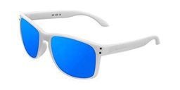 NORTHWEEK Bold Gafas de sol, Matte White/Blue Polarized, 45 Unisex