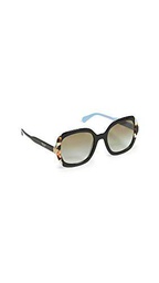 Prada 0PR 16US Gafas de Sol, Black Azure/Spotted Brown