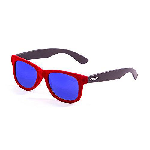 Ocean Sunglasses Beach Gafas de Sol, Unisex, Rojo (Rojo Velvet/Patillas Negras/Azul revo)