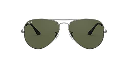 Ray-Ban Aviator Gafas, Gris, 58 mm Unisex Adulto